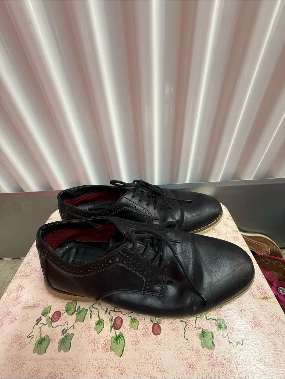 Men's Black Leather Lace-Up Dress Shoes